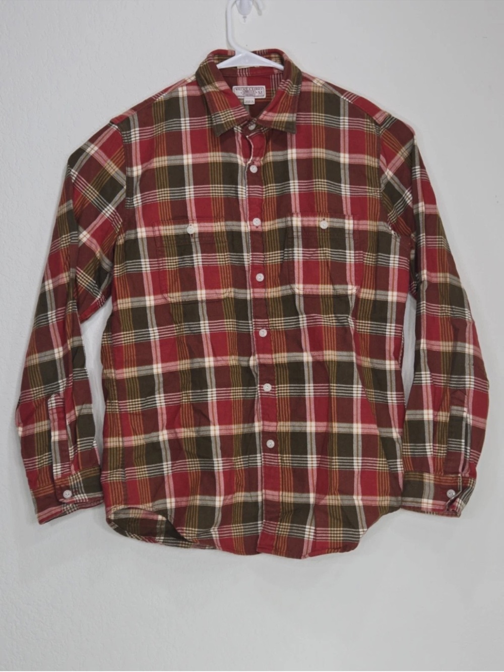 J.Crew Wallace & Barnes Classic-Fit Checked Cotton-Flannel Shirt Size M Mens